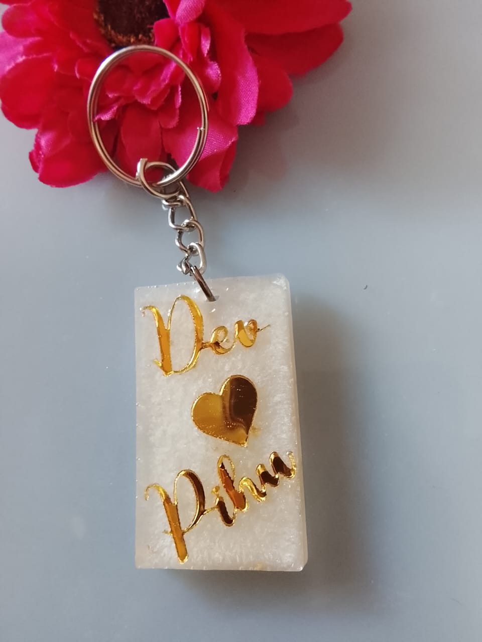 Stylish Leather Key Ring love