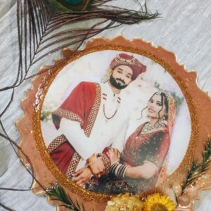 Custom Resin Art Couple Photo Frame – 8 Inch