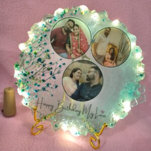 Custom Resin Art Couples Photo Frame – 8 Inch